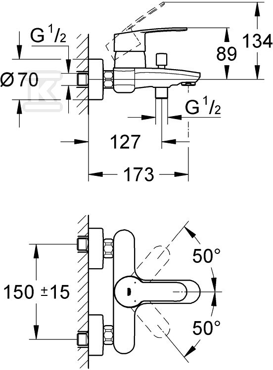 Bateria wannowa Grohe Eurostyle - 33591002