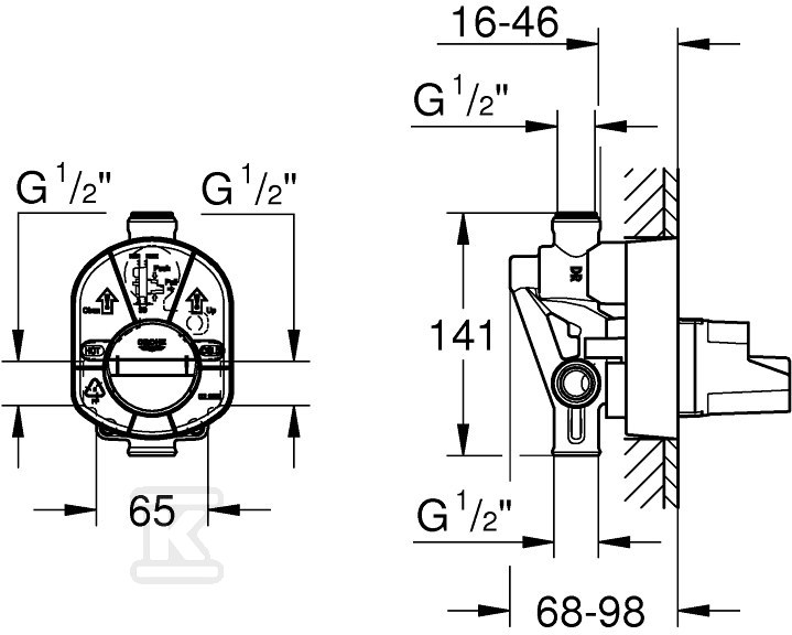 Element do zabudowy podtynkowej - 33961000