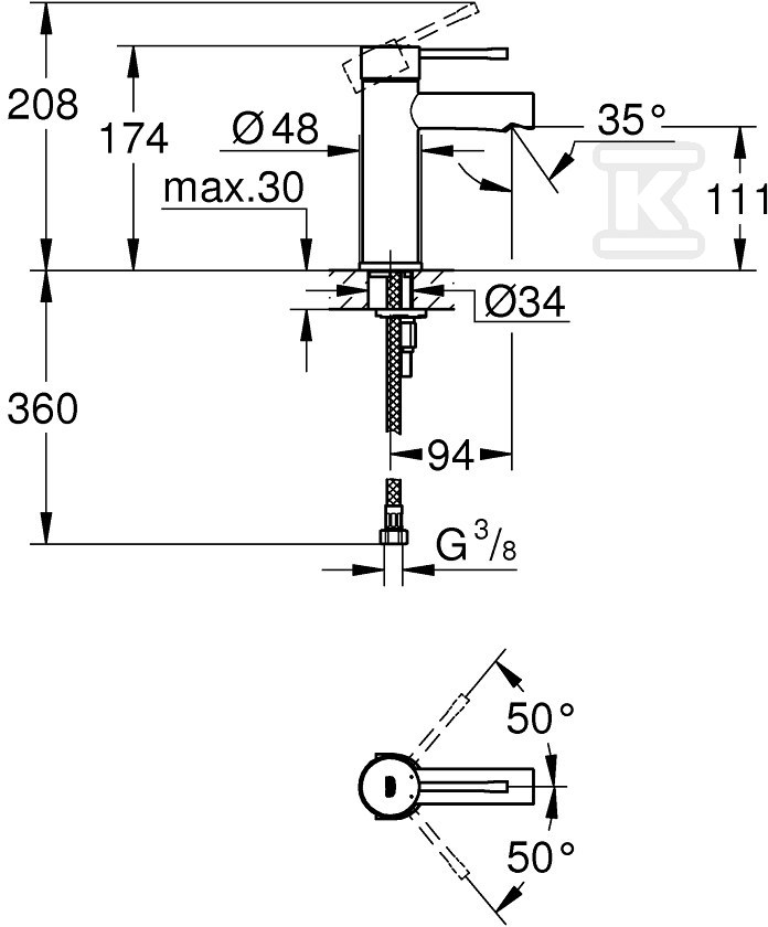 Bateria umywalkowa Grohe Essence, - 34294001