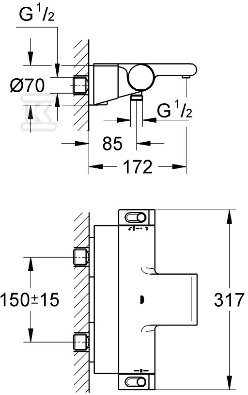 Bateria wannowa Grohe Grohtherm 2000 z - 34464001