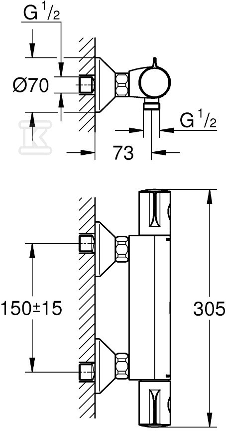 Grohtherm 800 - thermostatic shower - 34558000