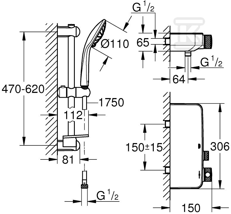 Bateria prysznicowa Grohe Grohtherm - 34720000