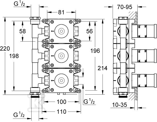 Rapido C concealed element for a triple - 35031000