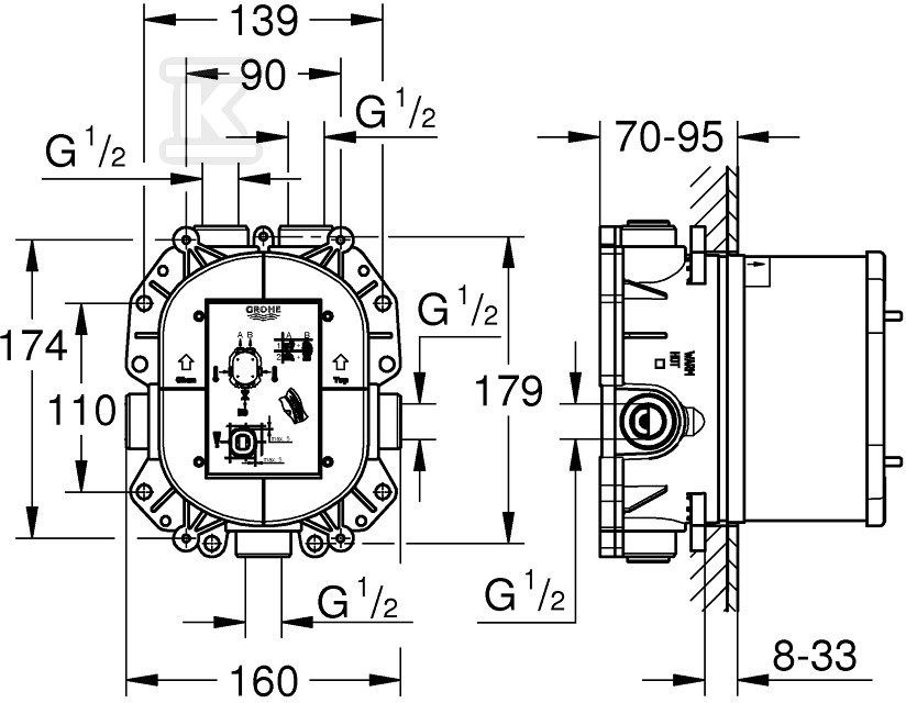 Element podtynkowy uniwersalny - 35500000