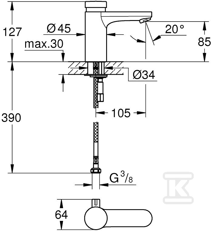 Grohe Eurosmart Cosmopolitan T slavina - 36317000