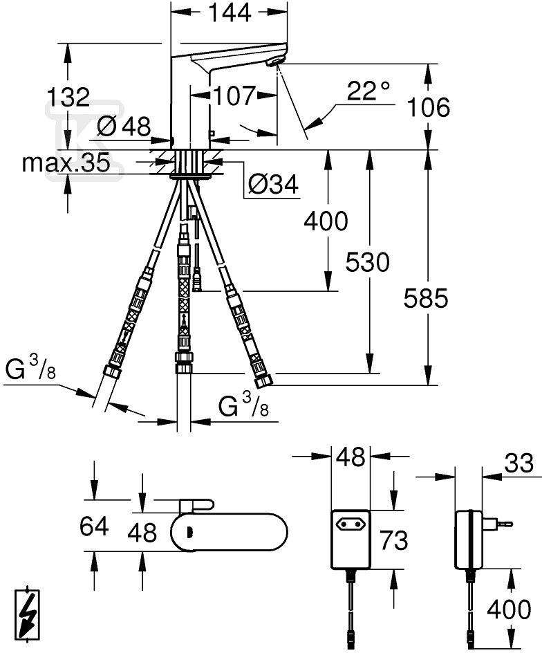 Bateria umywalkowa Grohe Eurosmart - 36324001