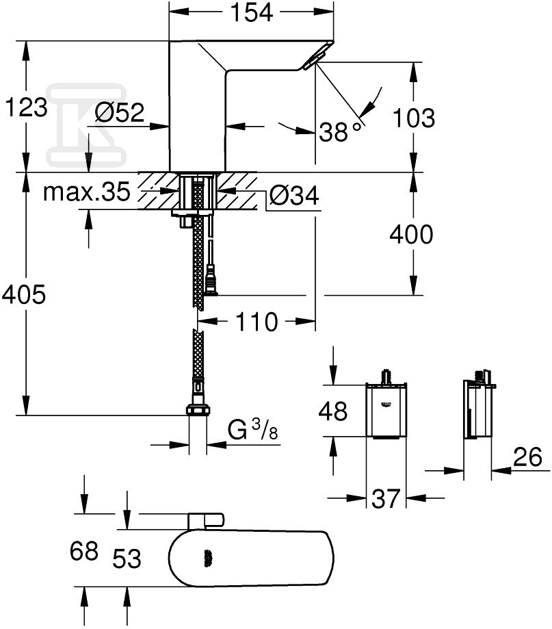 Grohe Bau Cosmopolitan E elektronická - 36451000