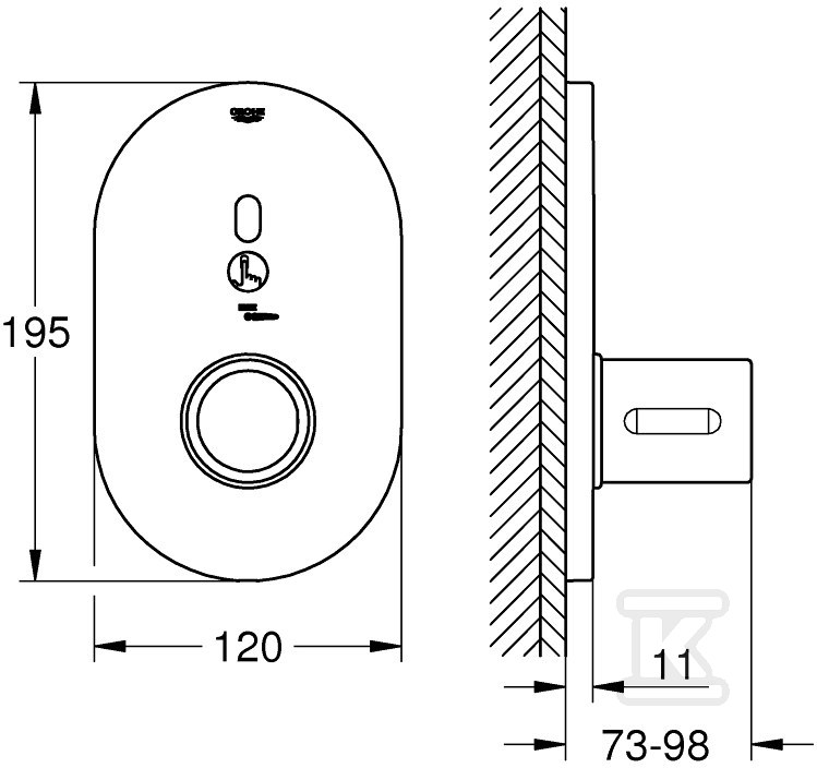 Bateria prysznicowa Grohe Eurosmart - 36456000