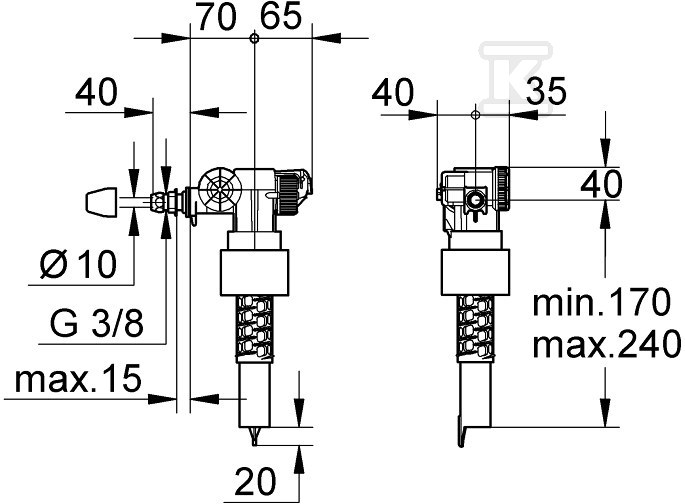 Zawór napełniający Grohe uniwersalny - 37095000