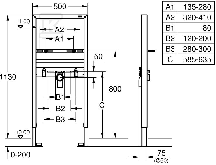 Stelaż Rapid SL - system instalacyjny - 38554001