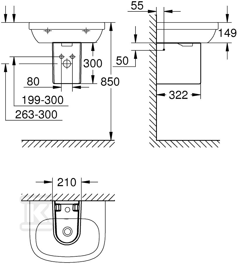 EURO CERAMIC Half-pedestal for the - 39201000