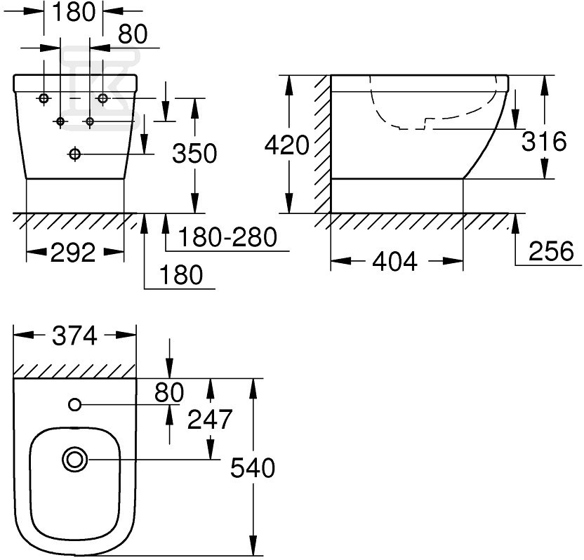 GROHE CERAMICS Wall hung bidet - 39208000