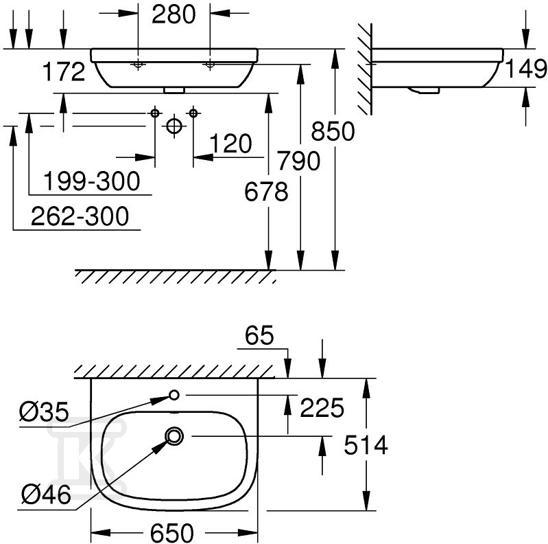 GROHE CERAMICS Wall-mounted 65 cm - 39323000