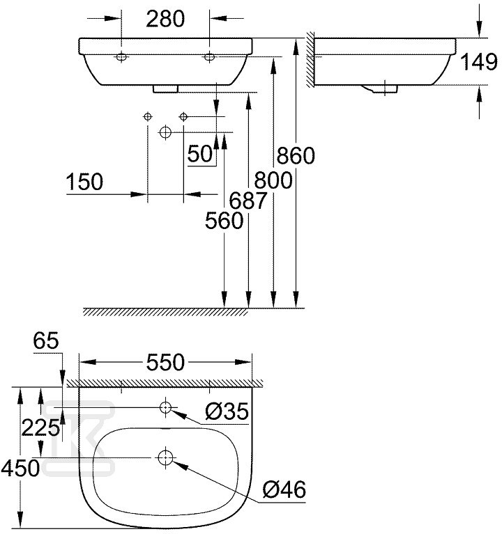 GROHE Ceramics washbasin 55 cm - 39336000