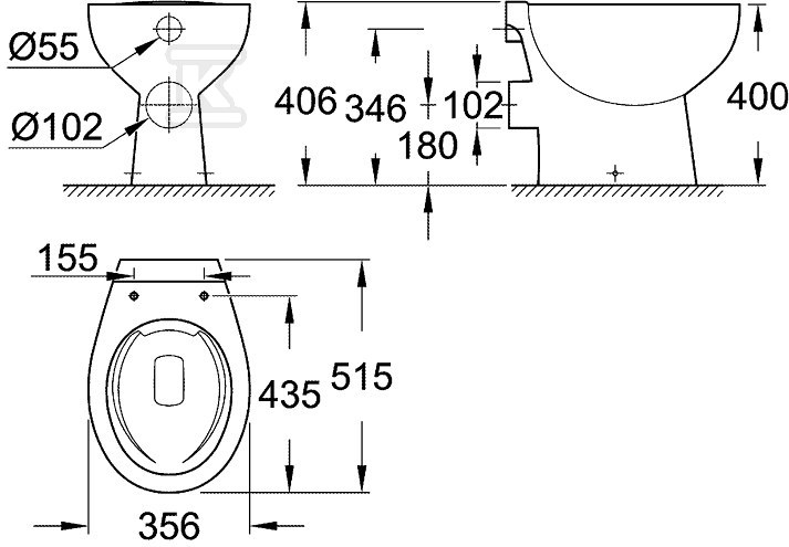 Miska WC stojąca Bau - 39430000