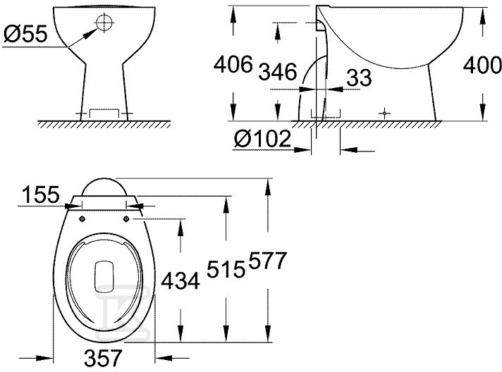 Miska WC stojąca Bau - 39431000