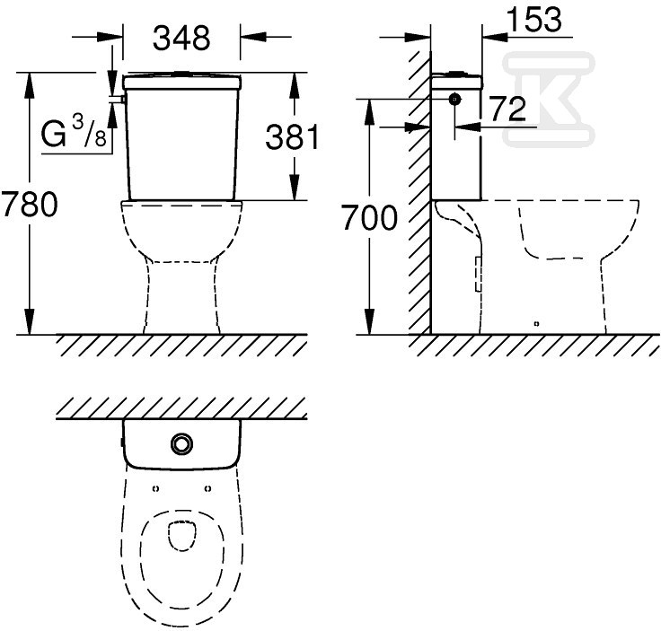 BAU WC cistern - 39437000