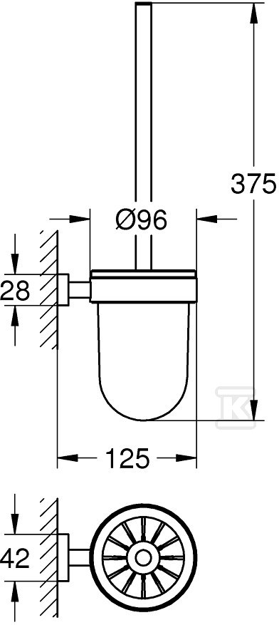 Szczotka toaletowa (komplet) Essentials - 40513001