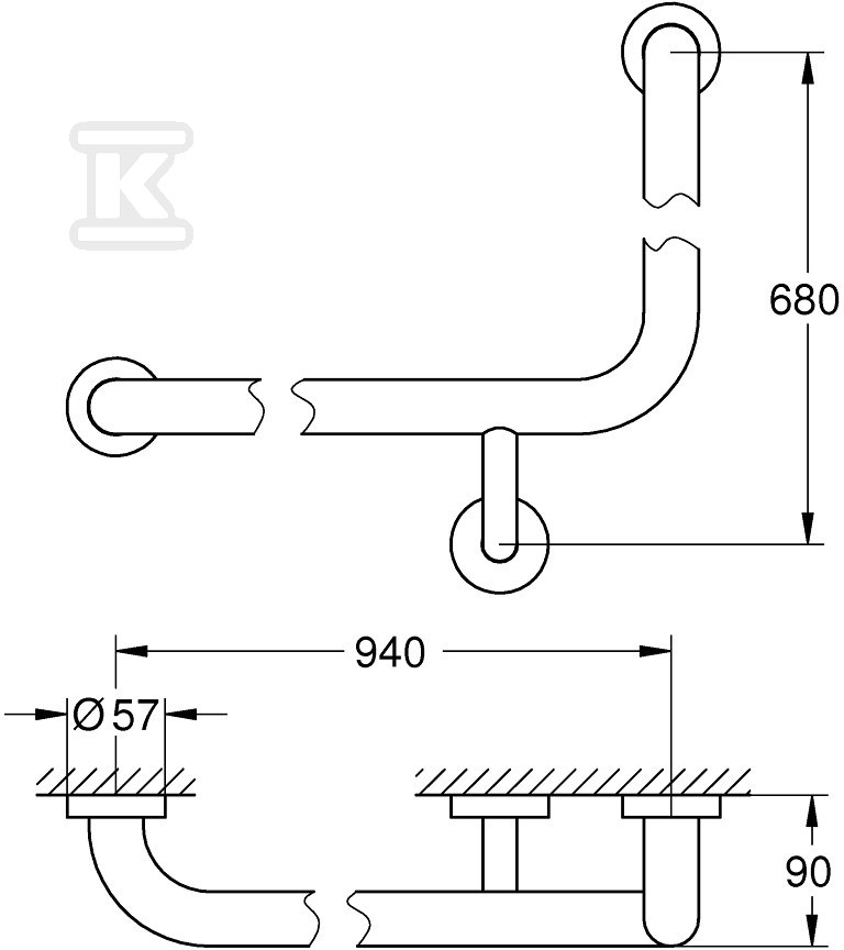 Essentials - bathtub handle - 40797001