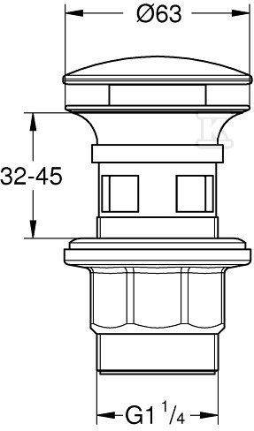 Waste fitting with press-open plug - 40824000