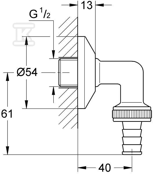 Eggemann WAS - hose connection elbow - 41125000