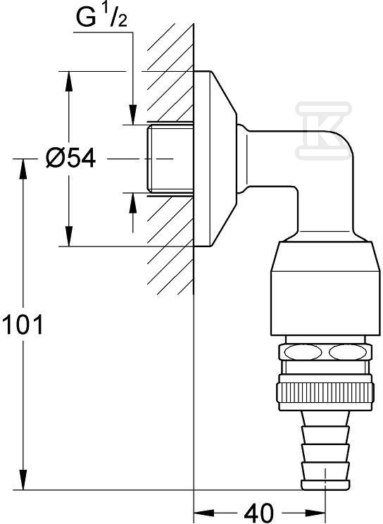 Eggemann WAS - hose connection elbow - 41126000