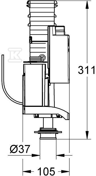 GROHE Drain valve AV1, 2-way flush - 42320000