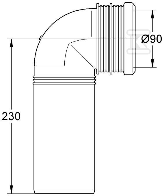 Kolano odpływowe DN 90 - 42327000