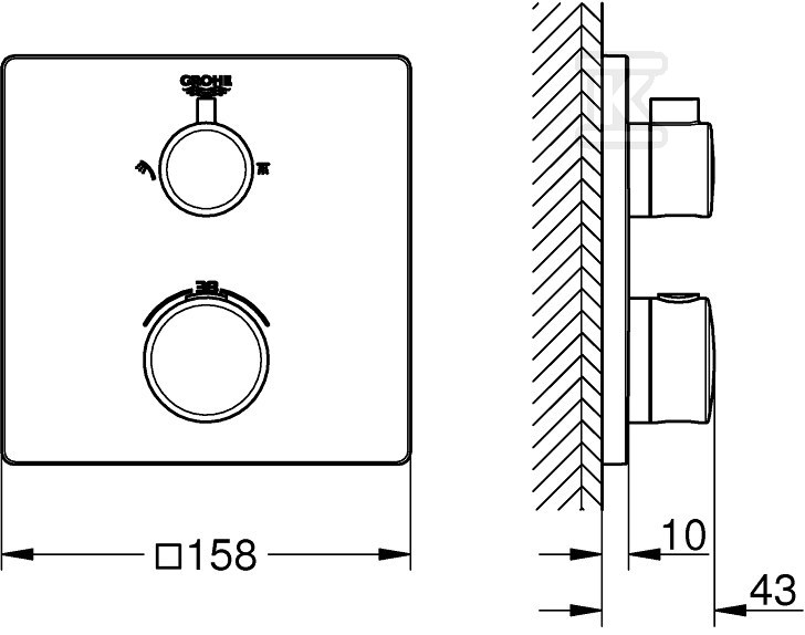 Grohtherm Thermostatic shower mixer for - 24079000