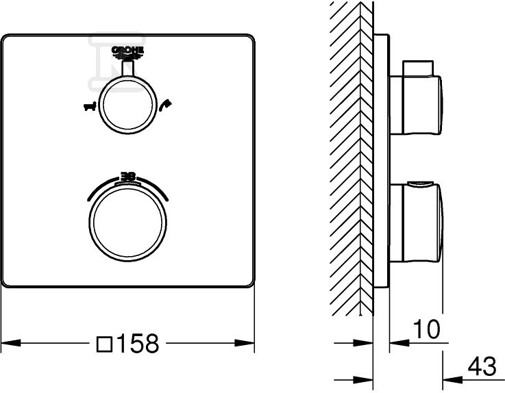 Grohtherm Thermostatic bath mixer for - 24080000