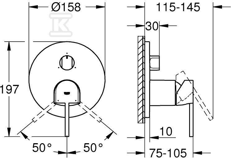 GROHE Plus Single lever mixer for three - 24093003