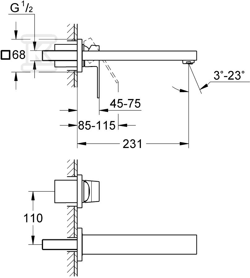 Bateria umywalkowa Grohe EuroCube - 23447AL0