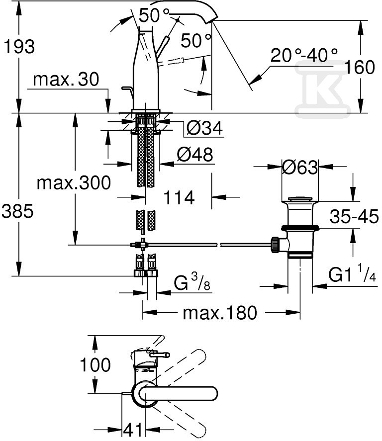 Bateria umywalkowa Grohe Essence - 23462AL1