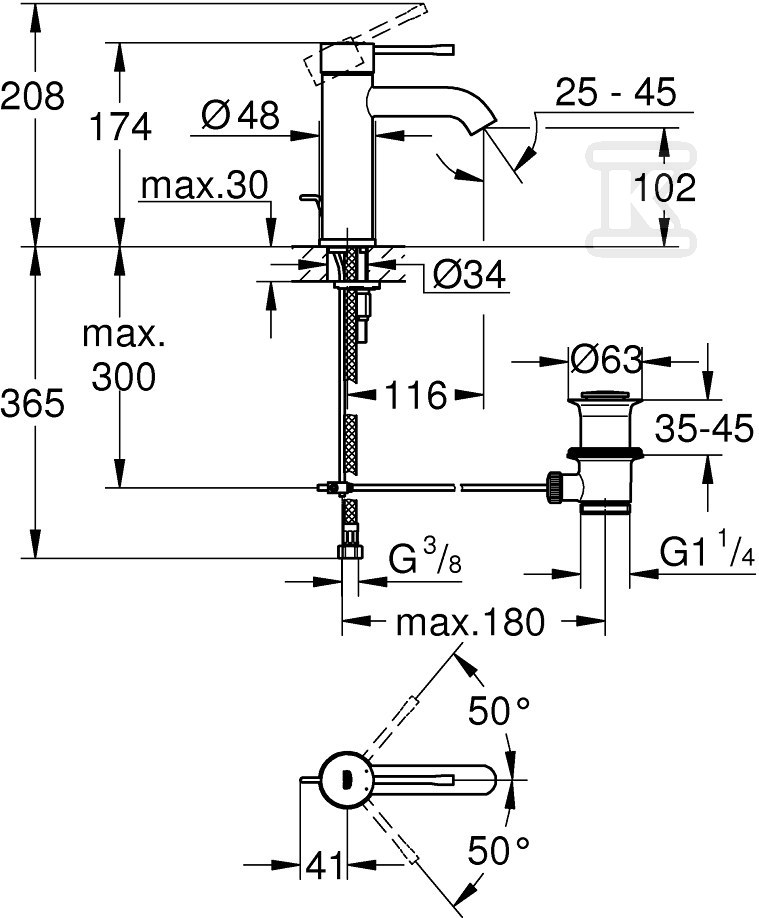 Bateria umywalkowa Grohe Essence - 23589A01