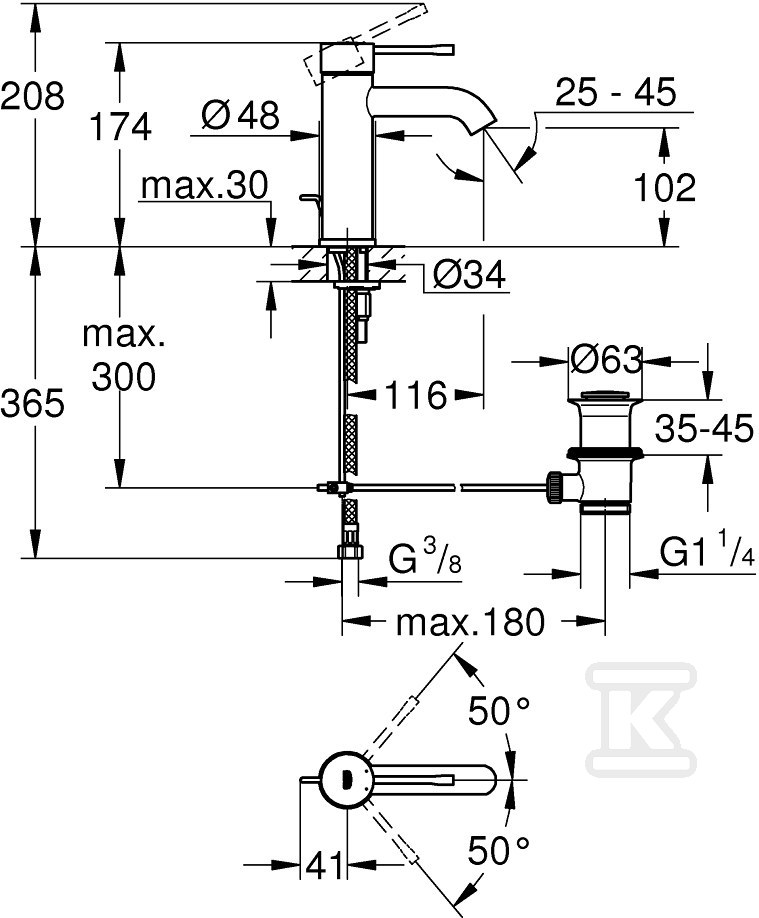 Grohe Essence slavina za umivaonik sa - 23589GL1