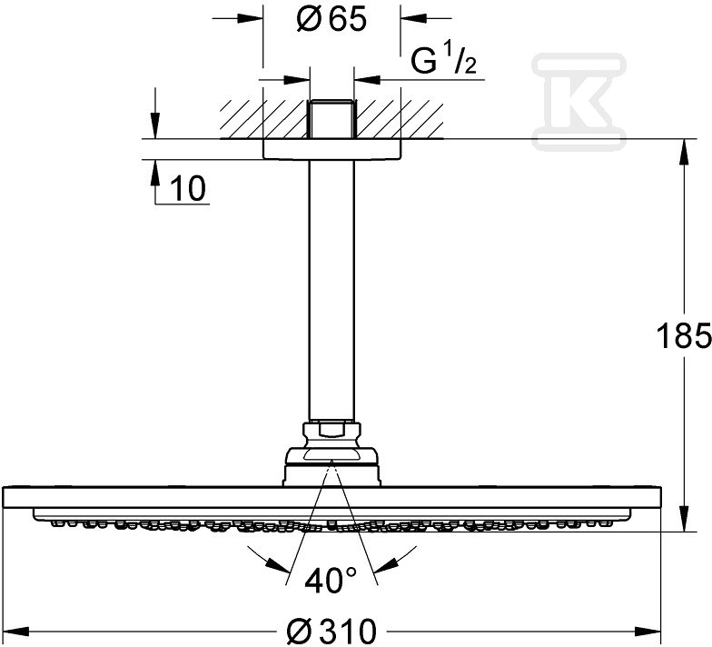 Rainshower Cosmopolitan 310 Shower head - 26067AL0