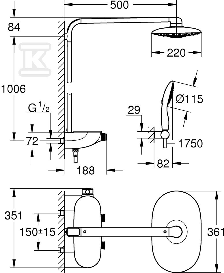 System prysznicowy Rainshower Smart - 26250LS0