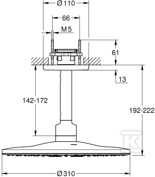 Rainshower 310 SmartActive Shower head - 26477LS0