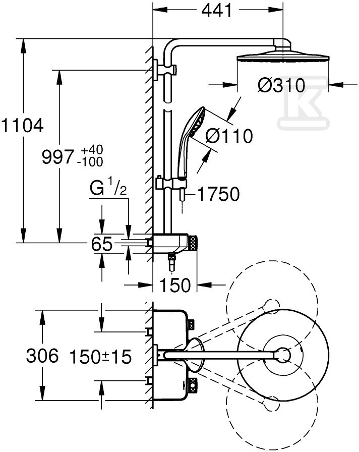 System prysznicowy Euphoria System - 26507A00