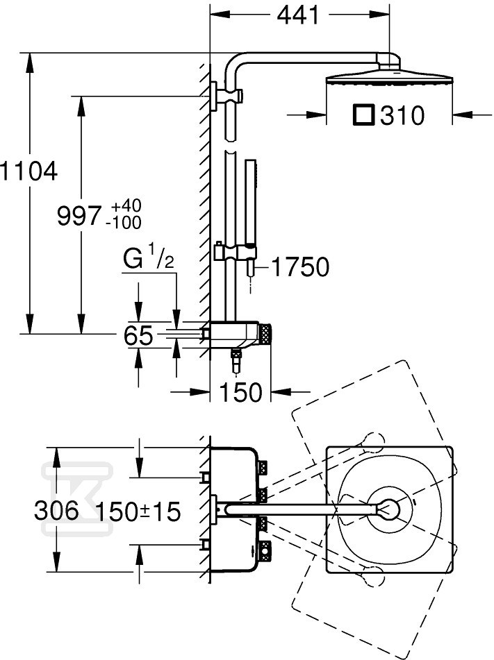 System prysznicowy Euphoria - 26508LS0