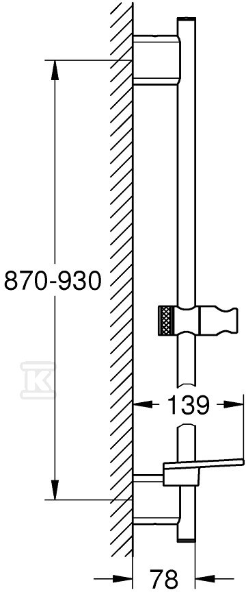 Rainshower SmartActive Shower rail 900 - 26603A00