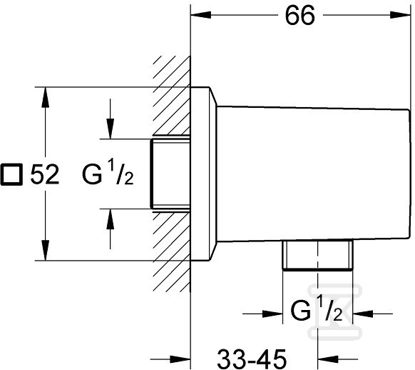 Allure Brilliant Wall connection elbow, - 27707AL0