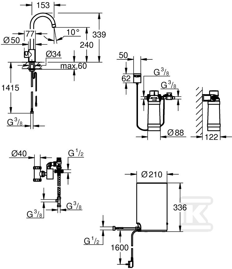 System gotujący wodę GROHE Red Duo - 30085AL1