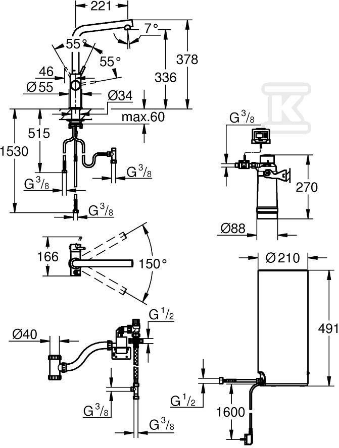 System gotujący wodę Grohe Red Duo - 30325DC1