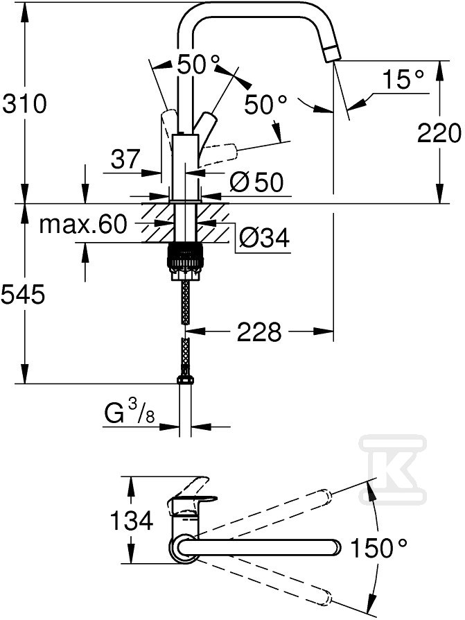 Bateria zlewozmywakowa Eurosmart - 30567DC0