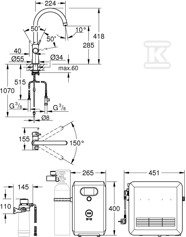 Zestaw Grohe Blue Professional z - 31323DC2