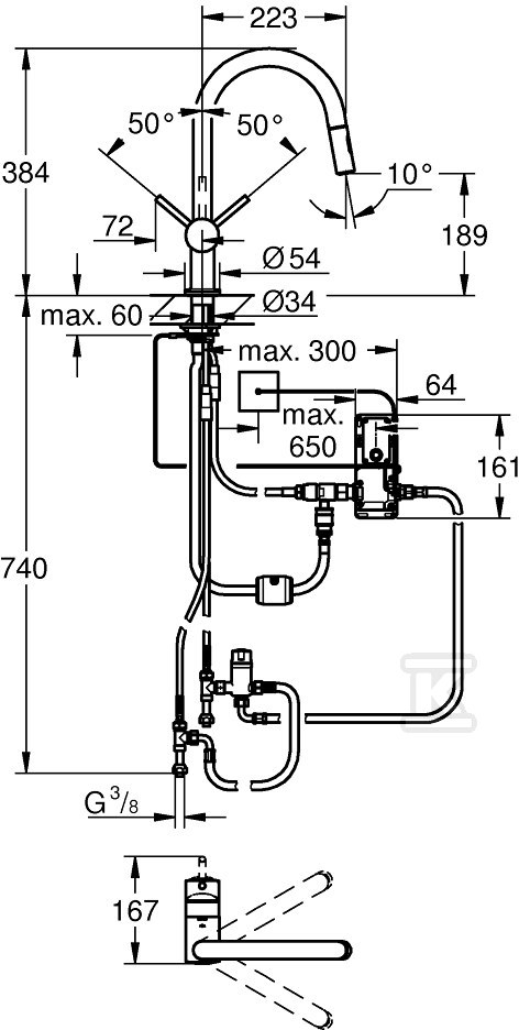 Bateria zlewozmywakowa Minta Touch - 31358DC2