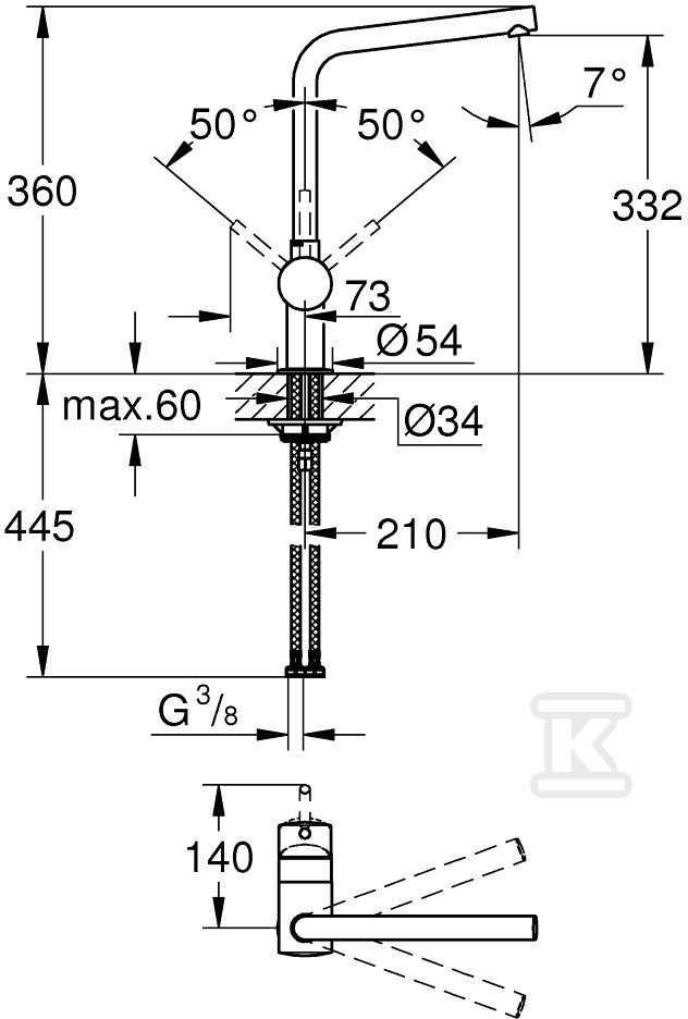 Bateria zlewozmywakowa Minta - 31375AL0