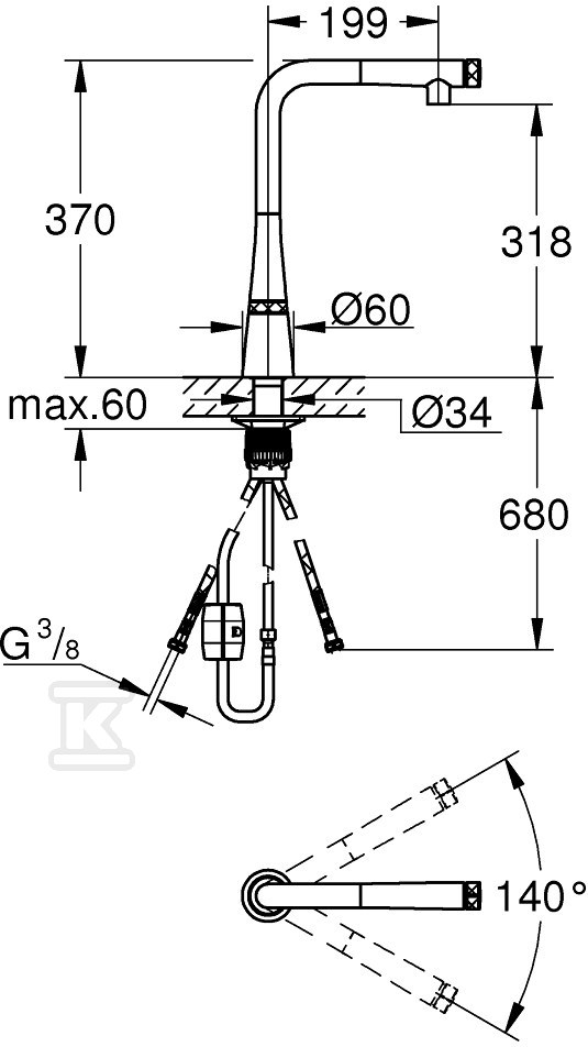 Bateria zlewozmywakowa Zedra - 31593DC2