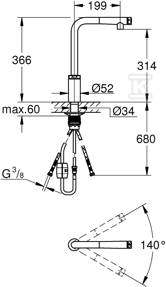 Bateria zlewozmywakowa Minta - 31613A00